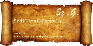 Szélesi Gergely névjegykártya